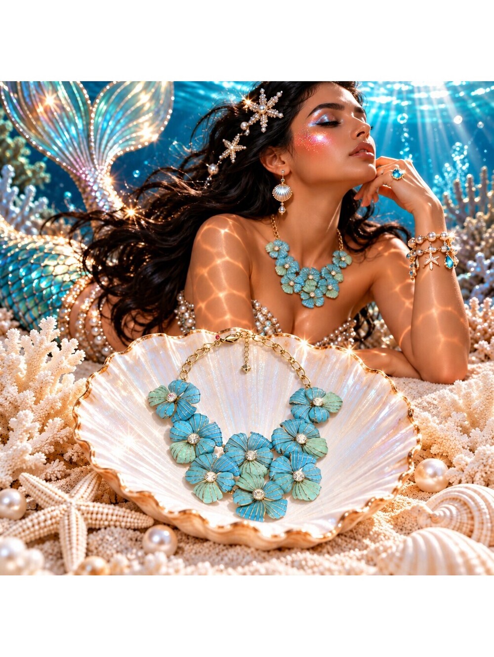 Mermaid Collection Statement Necklace - Picture 1 of 4